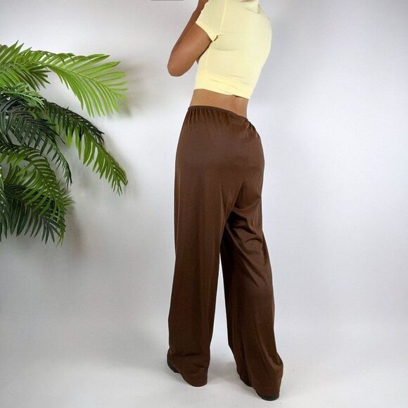 Vintage 90s Fairy Grunge Brown Indie Casual High Waisted Slip Pants / Size: M - Picture 2 of 5